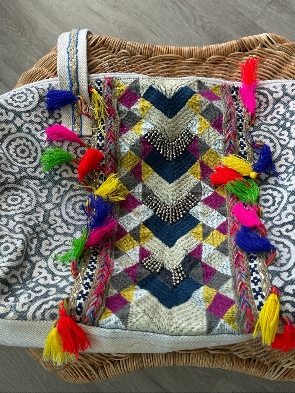 Bohemian Colorful Tassel Boho Tote Bag - ANTICA SARTORIA - Preloved - fair - Picture 8 of 17